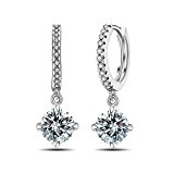 #10: [スーエン] SUYAN レディース ピアス フープピアス キラキラ輝く キュービックジルコニア ステンレス製 金属アレルギー対応 （ホワイトゴールド）