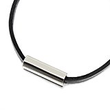 #9: 本革 レザー ネックレス メンズ アクセ アンティーク ステンレス シルバー カラー ネイティブ アメリカン チョーカー 人気 革ひも 首輪 シンプル 皮 ペンダント ジュエリー 男性 ユニセックス デザイン (ブラックレザー)