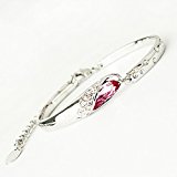 #9: 【SWAROVSKI ELEMENTS】ティアドロップ エレガントブレスレット スワロフスキーエレメンツ ＃4161 (ピンク×ホワイトゴールド)