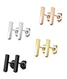 #1: ORAZIO[オラジオ] 【4色4ペアセット】バー ピアス レディース イヤリング スタッドピアス 金属アレルギー対応 サージカルステンレス製