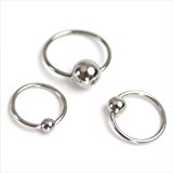 #9: (KEEP YOU) 【3個セット】 キャプティブリング サージカルステンレス BCR ： 14GA(1.6mm_内径10mm_ボール4mm)×3個