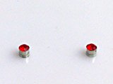 #6: AWAJI 2個セット ライン ストーン マグネットピアス  シンプル 3mm 赤