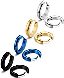 #6: ORAZIO[オラジオ]【4色8個セット】フープ ピアス レディース メンズ リングピアス 金属アレルギー対応 サージカルステンレス製 幅3mm 外直径：20mm