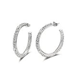 #5: (レッドバリーズ) Redbarrys フープ ピアス ヴィンテージ サークル クリスタル パヴェピアス K18 ホワイトゴールド メッキ