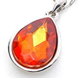 #2: 誕生石 ５種類 ティアドロップ 型 ペンダント 付 ネックレス (インペリアルトパーズ)