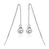 #6: CUSFULL シルバー925 　ぶらさがりピアス　長さミドルタイプ　チェーン　アメリカンピアス　ミラーボール　9mm