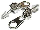 #9: five ships 2個セット ユニーク ファスナー ピアス スタッド ジッパー チャック 20G (シルバー)