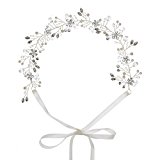 #1: AWEI 目を引く ブライダル ウェディング カチューシャ フローラル パール シルバー ヘッド ドレス, ハンドメイド ビンテージ 花嫁 髪 飾り