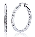 #10: Jstyle[ジェイスタイル] フープ ピアス レディース キュービックジルコニア イヤリング リング ピアス 金属アレルギー対応 サージカルステンレス製(サイズ：35ｍｍ)