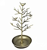 #9: スマイルミント（smile mint） アクセサリーツリー かわいい小鳥 ジュエリースタンド (イエローゴールド)