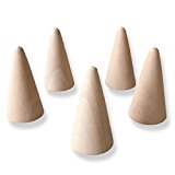 #10: （RODEMMY） ナチュラル ウッド リングスタンド 円錐 木製 リングホルダー 5個セット (Sサイズ)