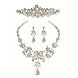 #8: ティアラ ネックレス イヤリング ３点 セット ウェディング ブライダル 撮影 パーティー 二次会にも