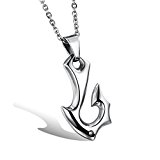#2: HOUSWEETY ファッション ジュエリー ステンレス製 メンズ チェーン ネックレス クラシック釣り針 ペンダントトップ カラー:シルバー