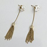 #4: 【Ｃｕｉｒｅ】（キュイール）　ピアス　 タッセルピアス　チェーン束　桜 チェーン装飾　針部銀使用