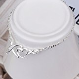 #8: レディースファッション アンクレット 足首のチェーン ハート　銀メッキ　シルバー　ウェディング・宴会・パーティー・撮影