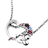 #9: ディズニー ネックレス スワロフスキー ネックレス ミニー ミニーちゃん オープンハート アクセサリー 大人ディズニー Disney 結婚記念日 ディズニージュエリー 用レディース (24金加工/ホワイトゴールド) [並行輸入品]