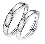 #10: JUDYの秘密＜愛の言葉＞ペアリング　純銀指輪　2個セット　シルバー925　結婚指輪　婚約指輪 メンズリング　レディースリング　フリーサイズ　 (ペアリング）（男、女）
