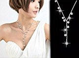 #6: Y字 ロング ネックレス シンプル カジュアル フォーマル アクセサリー ジュエリー パーティー ドレス 銀色