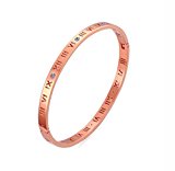 #10: [MURTOO]ムートー4.5MM316Lサージカルステンレス【アレルギー対策】ローマ数字の彫刻Czダイヤモンド入りブレスレット (さくらピンク)