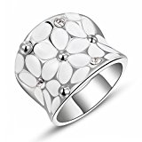 #8: GEORGE SMITH 　レディース　ガールズ指輪　人気　ブランド　ファション　フラワーリング　ステンレスリング　ギフト　結婚式　誕生日　ピンクゴールド　豪華　シンプル　アクセサリー　ダイヤリング (ホワイトゴールド, 12)