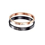 #10: Ostory ファッション クロス ペア メッセージ ジルコニア 入り サージカルステンレス ペア バングル カップル ブレスレット レディース メンズ