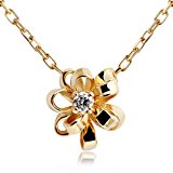 #4: 「ボンボン」フラワー ネックレス K18 イエローゴールド × 天然 ダイヤモンド 0.02ct Orefice(オレフィーチェ) YG