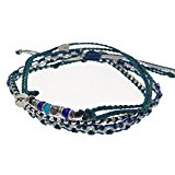 #9: [ワカミ] Wakami / Anklet / アンクレット 3ラップ / ターコイズ / サイズ調整可/ 3種類のデザインの組み合わせで魅力度アップ
