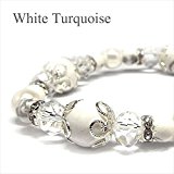 #9: 勇気をもたらす石 きらきら Lovers’ブレス パワーストーンブレスレット ホワイトターコイズ 《SHOSEKI パワーストーン 天然石》