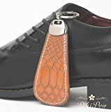 #7: PikiPea (ピキペア) 靴ベラ Shoes Bella コンパクト 必要 最低限 使いやすい サイズ 携帯用 キーホルダー 靴ベラ ヘビ革 (ブラウン)