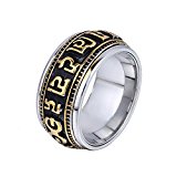 #3: Trendsmax リング　ジュエリー　 メンズ レディース リング　マジック　呪文　ルーン　リング 指輪　316Lステンレス　ブラック+ゴールド