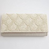 #5: パーティーバッグ クラッチ 2ｗａｙ パール 結婚式 二次会 披露宴 同窓会 お呼ばれ バッグ ホワイト