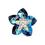 #3: ブランドIUHA®清浄な美しい【夜の蓮】ブローチ スワロフスキー社製クリスタル 金属アレルギー対応 変色防止