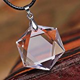 #10: 天然石 透明天然水晶六芒星（ダビデの星）ペンダントトップ