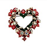 #8: 【ノーブランド品】レディース　クリスマス　結婚式用　ハート形　コサージュ　ピンブローチ