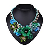 #6: Hamer ネックレス Necklace を華やかに彩る 連なるフラワーモチーフネックレス (green) [並行輸入品]