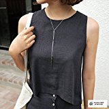 #5: NEOGLORY［ネオグロリー］ Y字 プレート デザイン ロング チェーン ネックレス (ホワイトゴールド)（ネオグローリー）