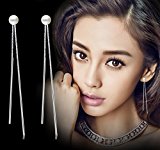 #5: Towany（トワニー）シルバー パール 流れるピアス ロング レディース