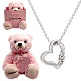 #9: [シアーズ] Sears 天然ダイヤ ネックレス ハート ボックス テディベア　くま ぬいぐるみセット 6月 誕生石 ブルー ムーンストーン ピンク ベアー 1491-tdt-01-p6