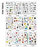 #4: TICENTRAL  タトゥーシール タトゥー デザイン ステッカー シール Tattoo 12枚入り セット マーク アルファベット 韓国 韓流 可愛い 英字 英語 ハート ネコ メッセージ リング おしゃれ メンズ レディース ファッション ジュエリー