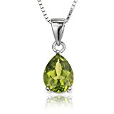#10: JewelryPalace 1.46ct 天然石 ペリドット 8月 誕生石 ペア カット しずく シャイプ 925 スターリング シルバー ペンダント ネックレス 45cm チェーン