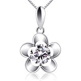#10: B.Catcher女性ネックレス・イタリアグシルバー925チェーン・キュービックジルコニア・シルバーアクセサリー・ハナペンダント・母の日・母へのギフト・誕生日・記念日・プレゼント・可愛いアクセサリ