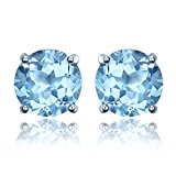 #9: JewelryPalace 2.06ct 女性 天然石 誕生石 11月 ブルー トパーズ イヤリング ピアス スタッド レディース スターリング シルバー 925