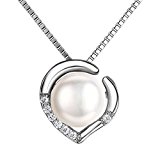 #10: J.SHINE ネックレス シルバー925 淡水パールネックレスペンダント ハート型真珠のレディースファッション 首飾