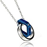 #10: [ナピスト]Napist サージカル ステンレス ネックレス RING & SQUARE メンズ ブルー