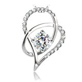 #9: ネックレス ·レディース シルバー925 ネックレス キュービックジルコニア ♛J.Rosée♛ 「 lover’s knot」ハート クリスマス プレゼント 恋人　誕生日　記念日　 45cm + 5cm
