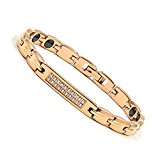 #7: Rakii ゲルマニウムブレスレット ステンレス ヘマタイト ピンクゴールド