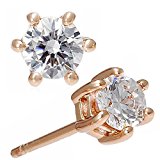 #9: Petit Lulu ピアス レディース キュービックジルコニア CZ 一粒 18金RGP 二色展開 プチルルオリジナルピアス３点セット (ピンクゴールド)