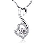 #10: B.Catcher女性ネックレス・白鳥ペンダント・ハート・イタリアグシルバー925チェーン・キュービックジルコニア・シルバーアクセサリー・ギフト・誕生日・記念日・プレゼント