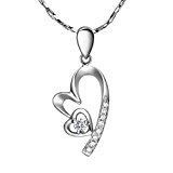 #9: Fairy Heart オープンハート 1粒ネックレス ネックレス レディース プレゼント レディース スーパーキュービックジルコニア