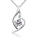 #10: B.Catcher女性ネックレス・シルバー925ペンダント・ハート・イタリアグチェーン・キュービックジルコニア・シルバーアクセサリー・ギフト・誕生日・記念日・プレゼント